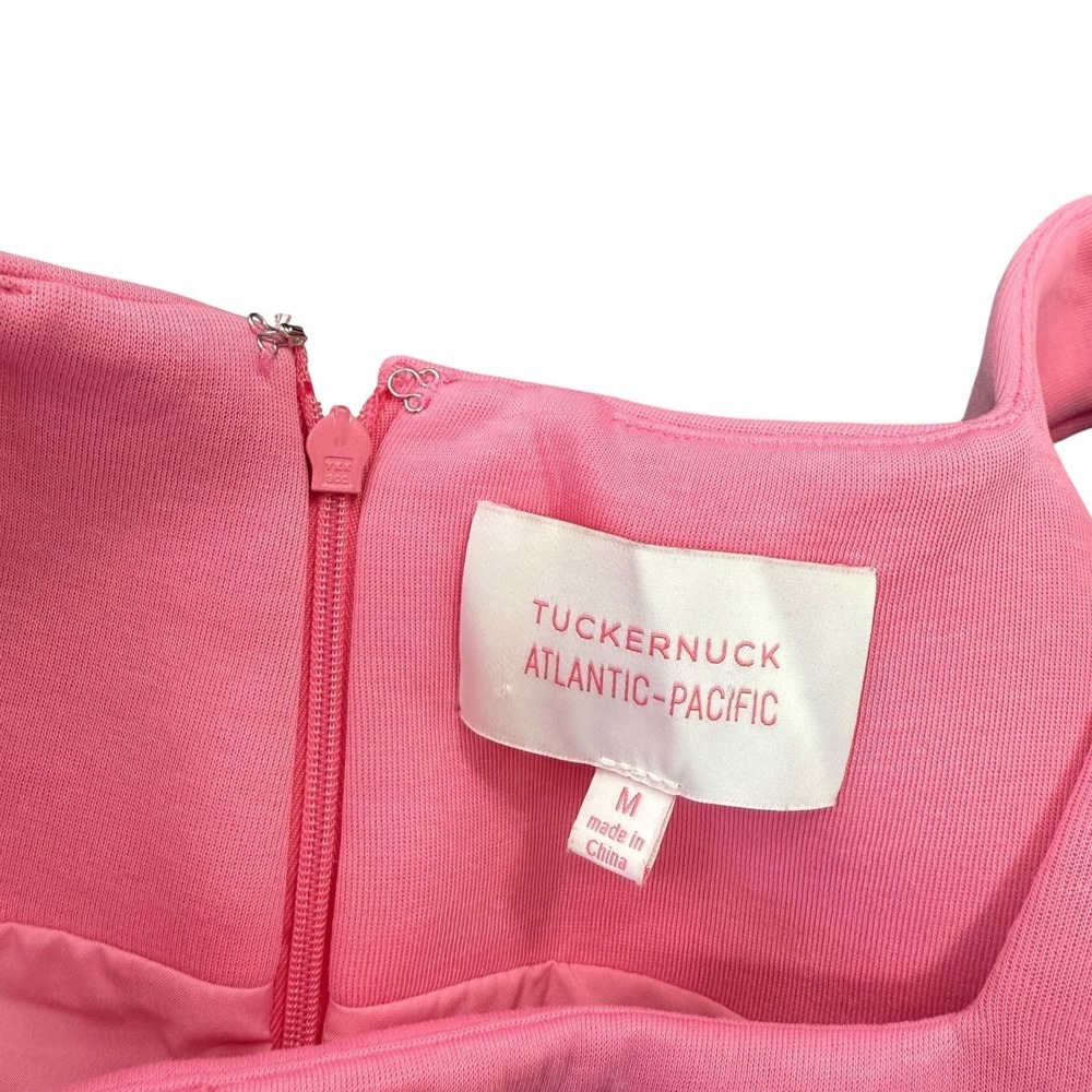 Tuckernuck Atlantic Pacific Pink Square Neck Elle Belted Midi Dress Size M - Picture 3 of 11